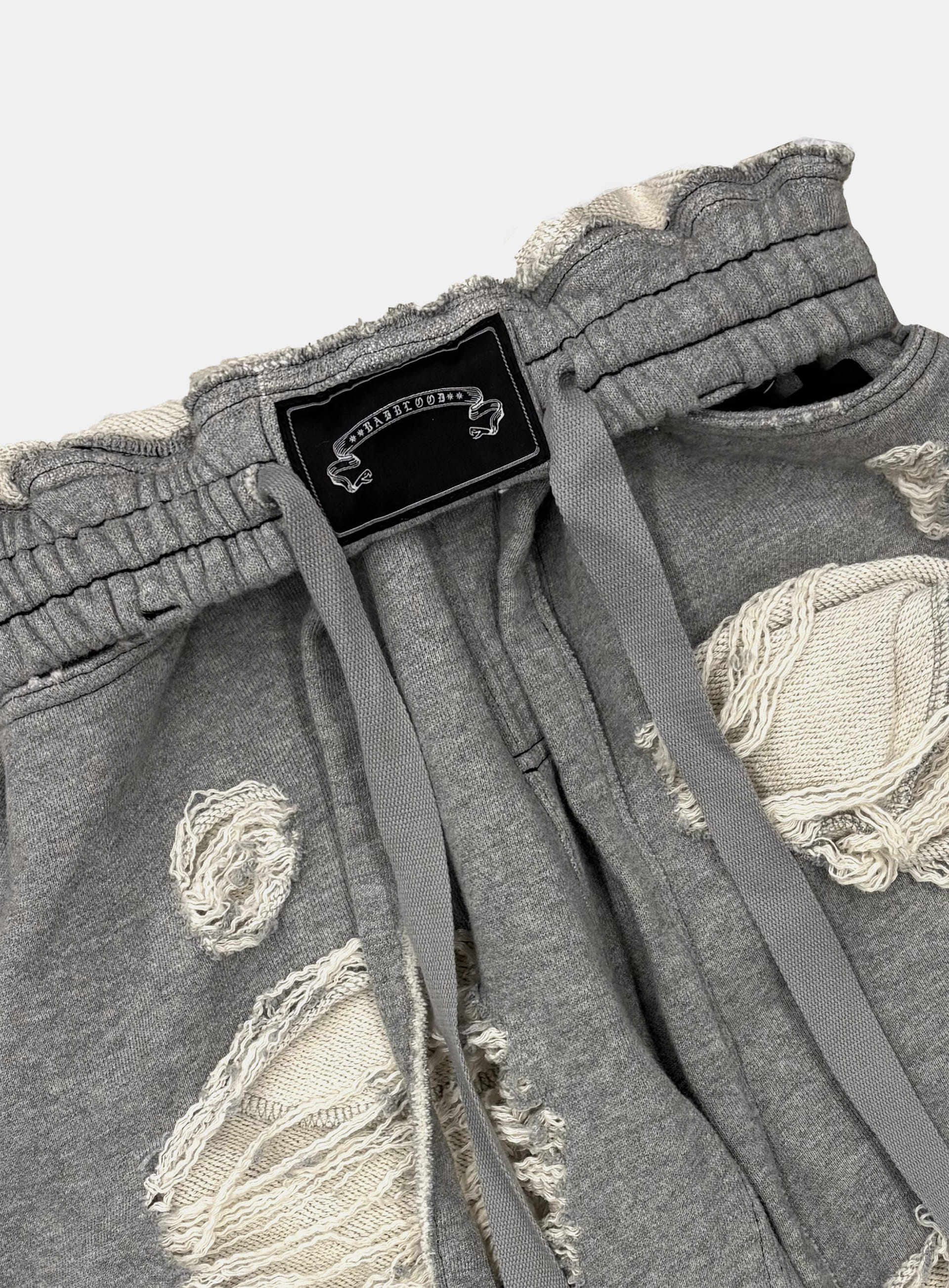 Badblood Unisex Distressed Drawstring Wide-Leg Sweatpants