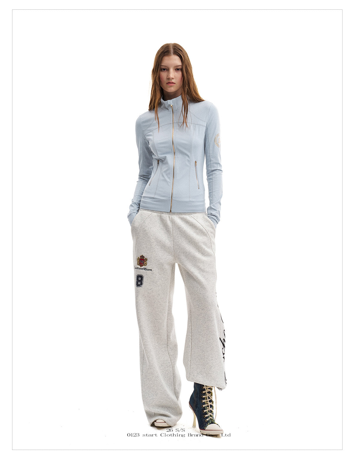 Women's Slim Fit Zip-Up Sun Protection Jacket with Gold Zipper