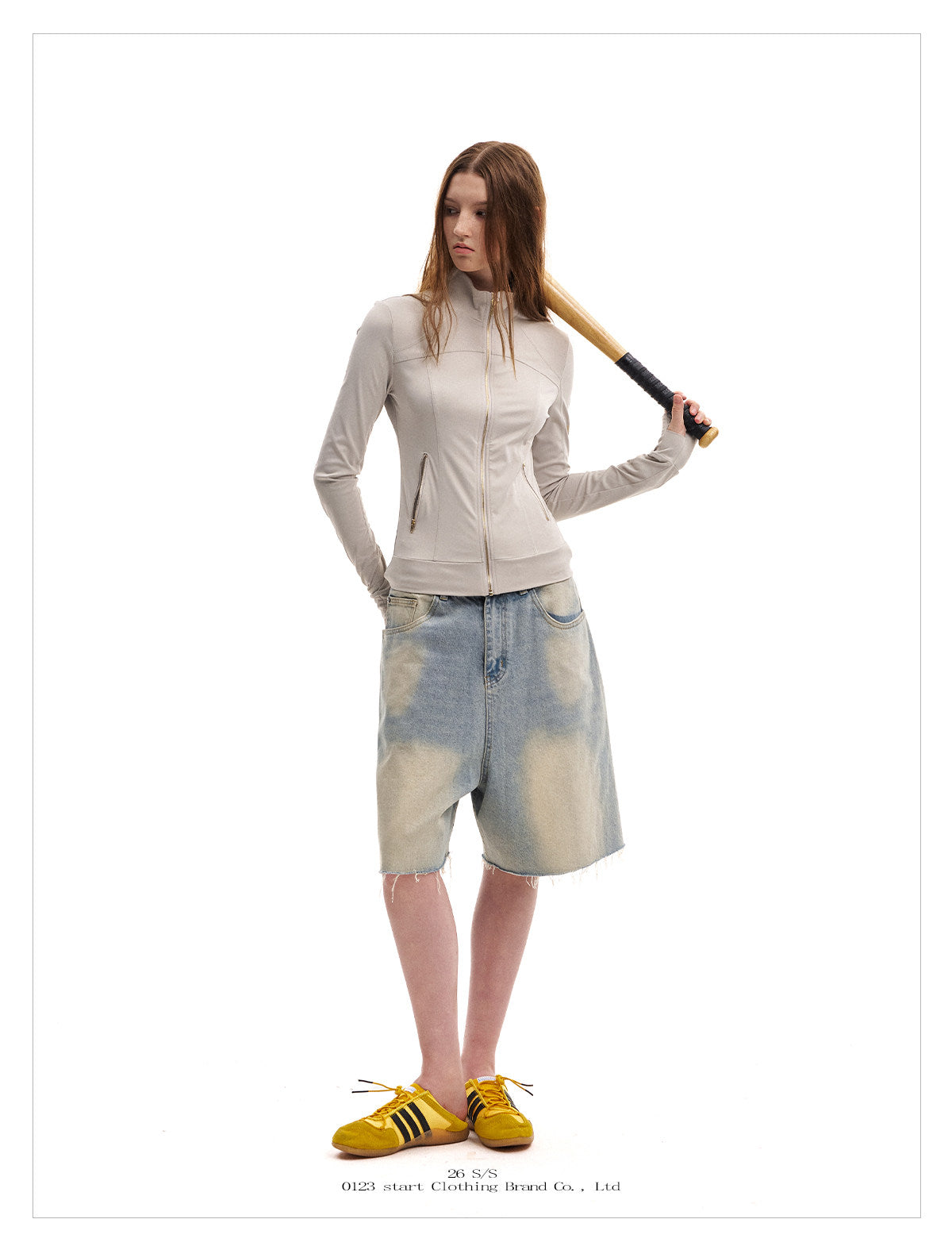 Women's Slim Fit Zip-Up Sun Protection Jacket with Gold Zipper