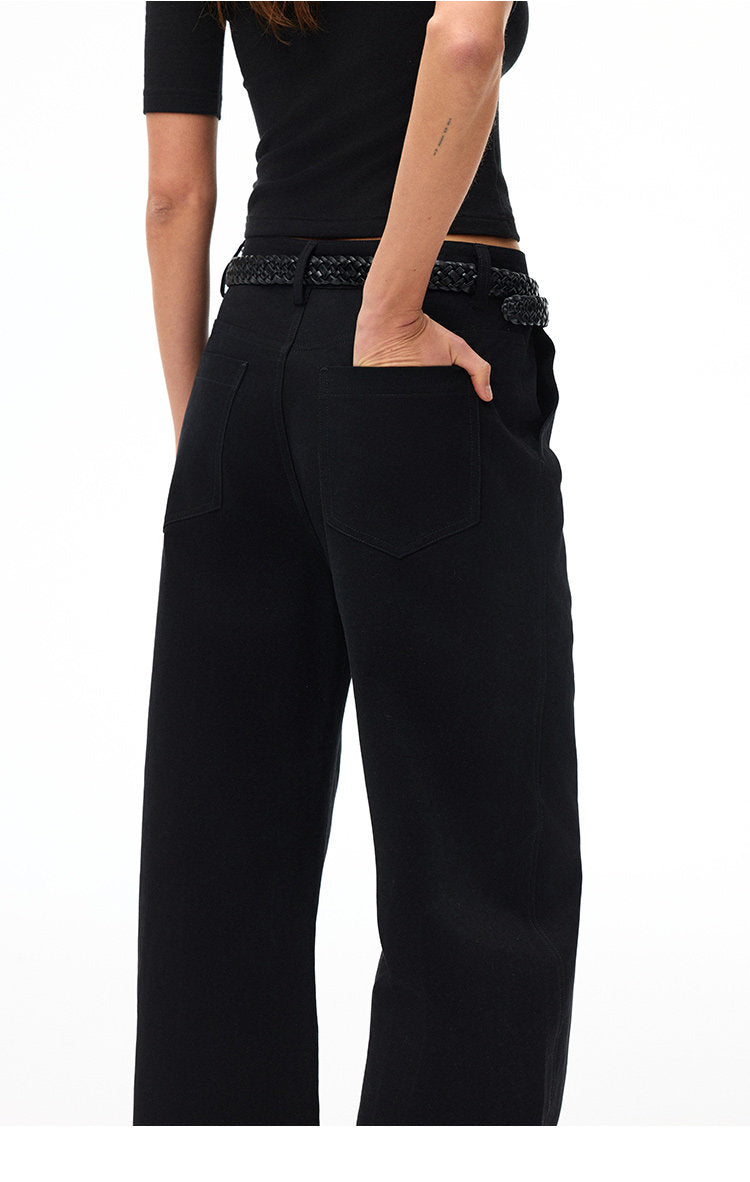 Women's Cotton Barrel Leg Straight Pants