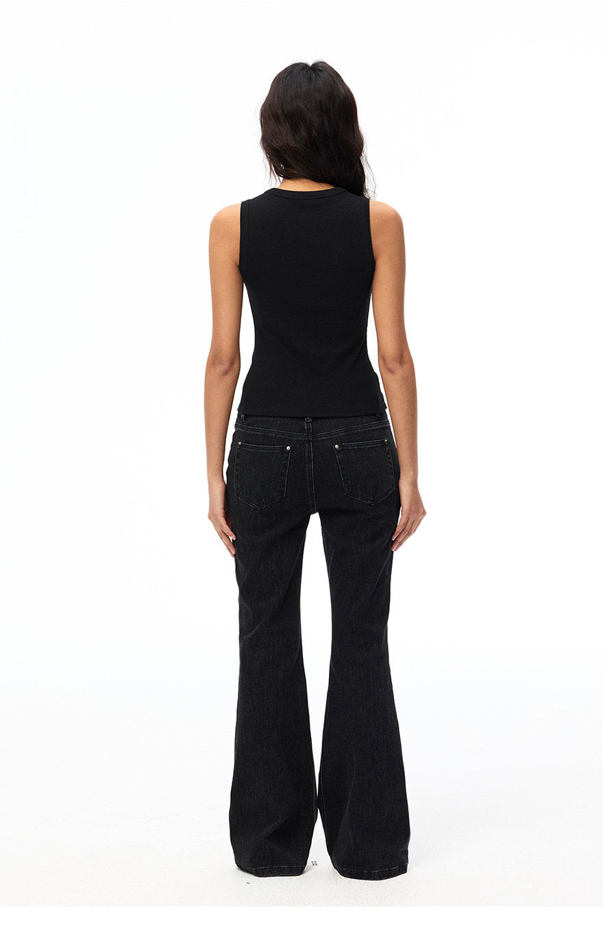 Women's Slim Fit Crew Neck Sleeveless Tank Top