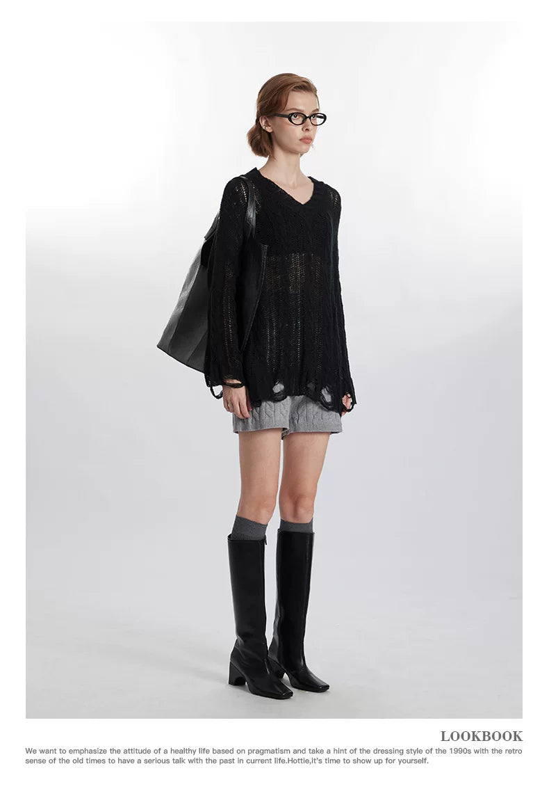 HeyHenry Women's Sheer Knit Sweater – Relaxed Fit Lightweight Pullover