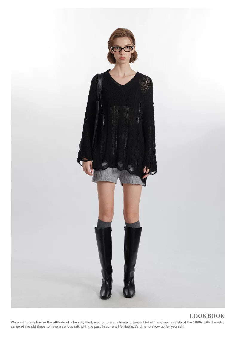 HeyHenry Women's Sheer Knit Sweater – Relaxed Fit Lightweight Pullover
