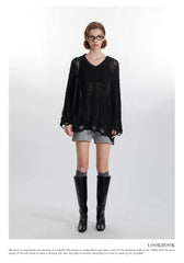 HeyHenry Women's Sheer Knit Sweater – Relaxed Fit Lightweight Pullover