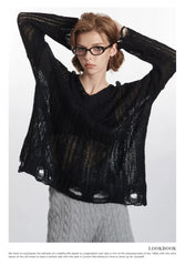 HeyHenry Women's Sheer Knit Sweater – Relaxed Fit Lightweight Pullover