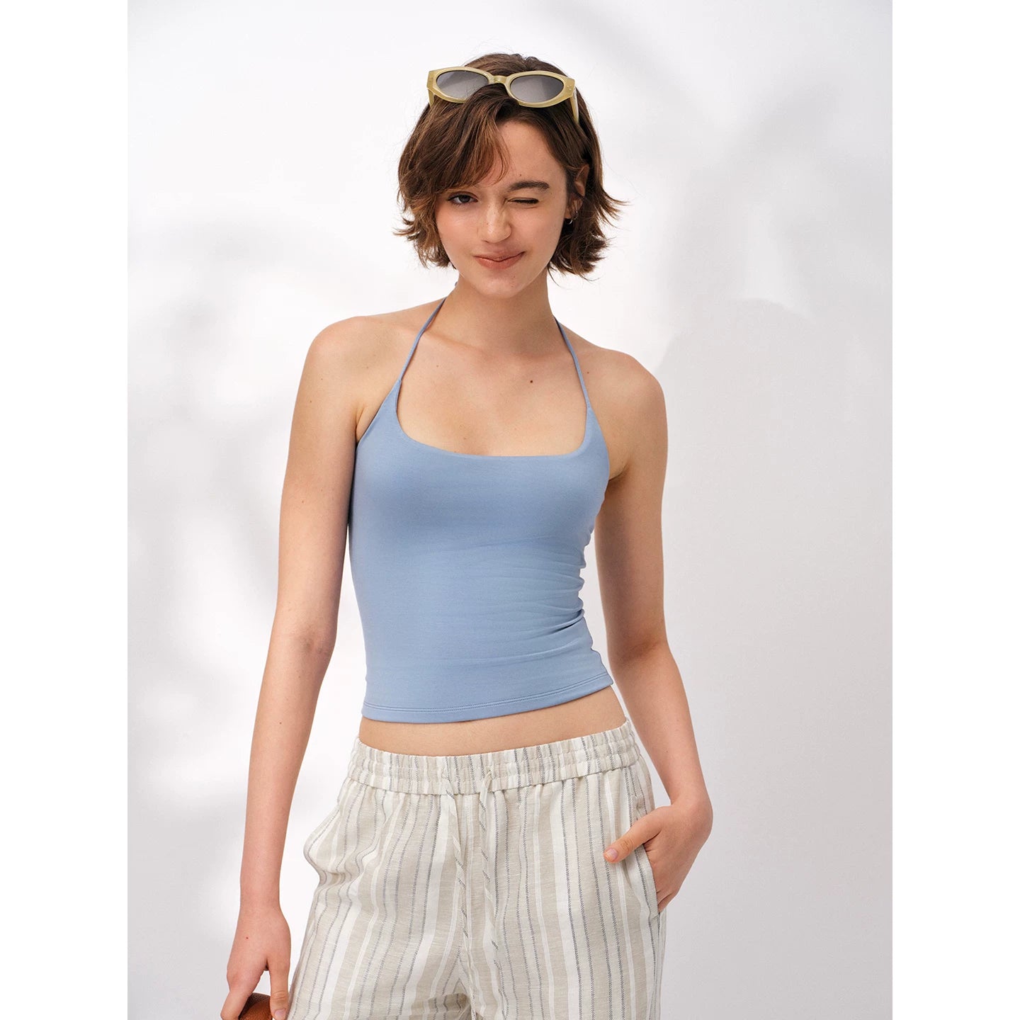 Our Stage 91% Modal Skin friendly Comfortable High Elasticity Neck Strap Square Concealed Breast Neck Slimming Strap