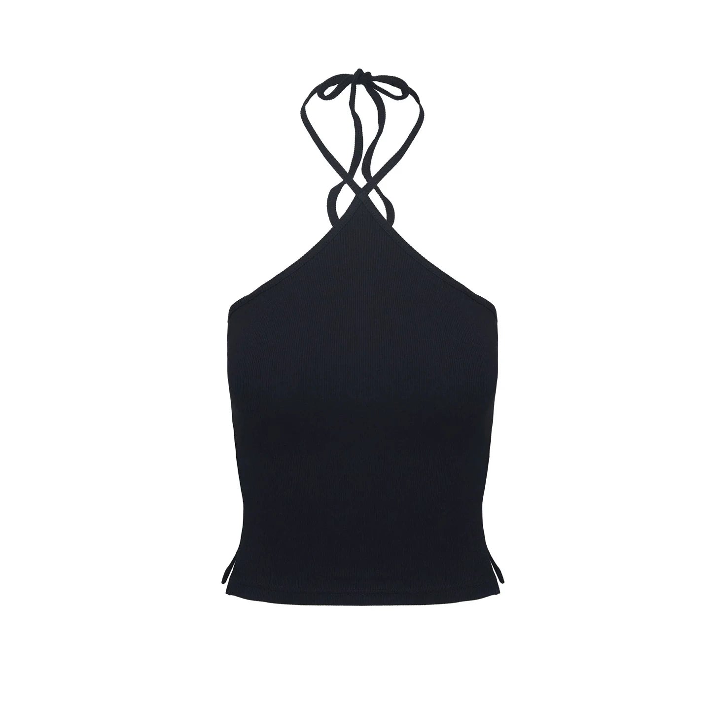 2026 summer cross hanging neck beautiful back camisole vest with back straps, spicy girl backless sleeveless top with chest cushion