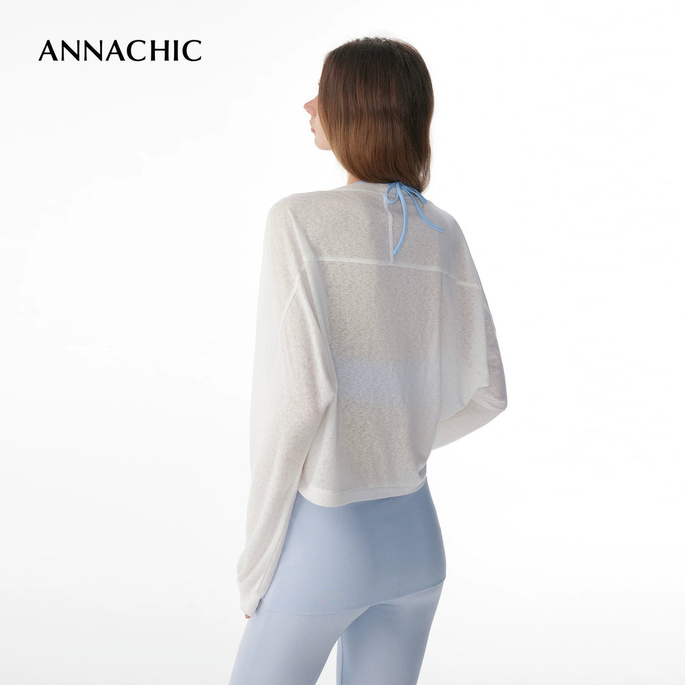 ANNASHIC Lightweight If Nothing Else _ Women's/Lightweight Sunscreen Shawl Air Conditioning Hoodie Top with Shoulder and Long Sleeve Cardigan