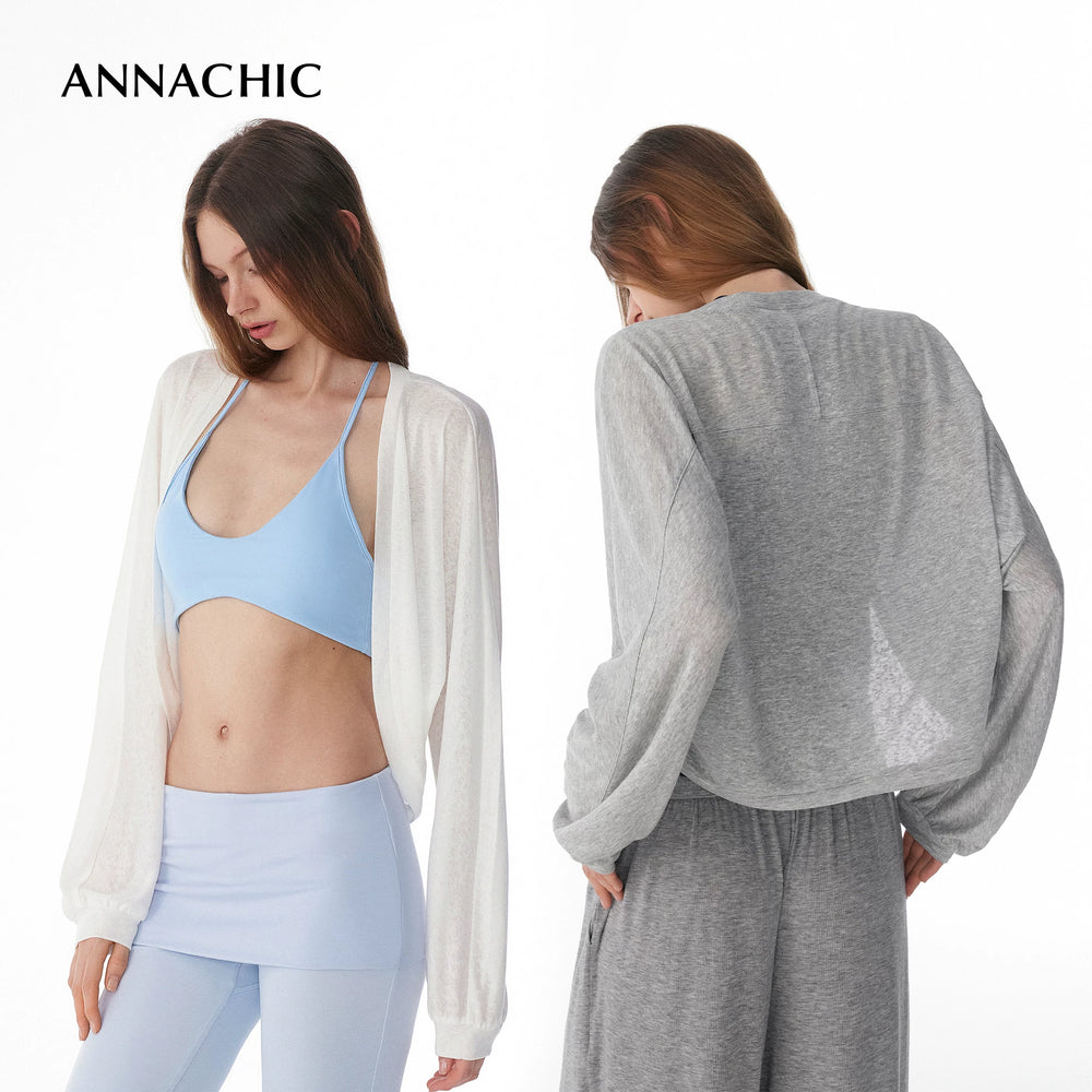 ANNASHIC Lightweight If Nothing Else _ Women's/Lightweight Sunscreen Shawl Air Conditioning Hoodie Top with Shoulder and Long Sleeve Cardigan