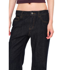 Our Stage 95% Cotton Skin friendly Retro Low Waist Straightening Straight Tube Micro Wide Legs Versatile Original Cow Jeans