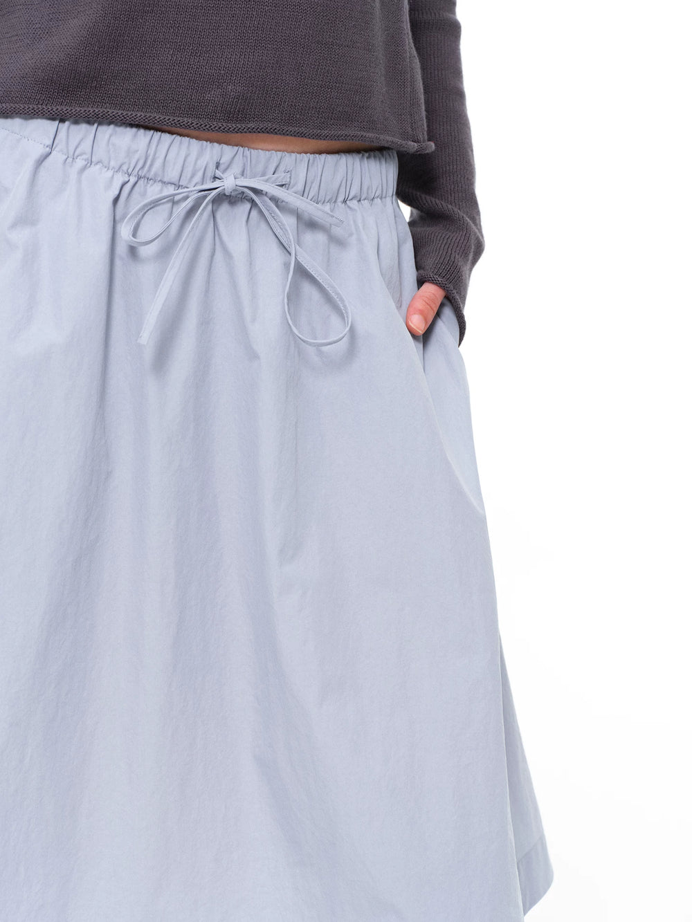 Our Stage Low Waist Anti Wrinkle Straightening Loose Wide Legs Drawstring Waist A-line Five point Casual Umbrella Pendant Skirt