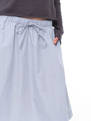 Our Stage Low Waist Anti Wrinkle Straightening Loose Wide Legs Drawstring Waist A-line Five point Casual Umbrella Pendant Skirt