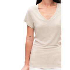 Our Stage Selection Tencel Wool Delicate, Skin friendly, Slimming and Skin Covering V-neck Bat Sleeve Stacked Short Sleeve T-shirt