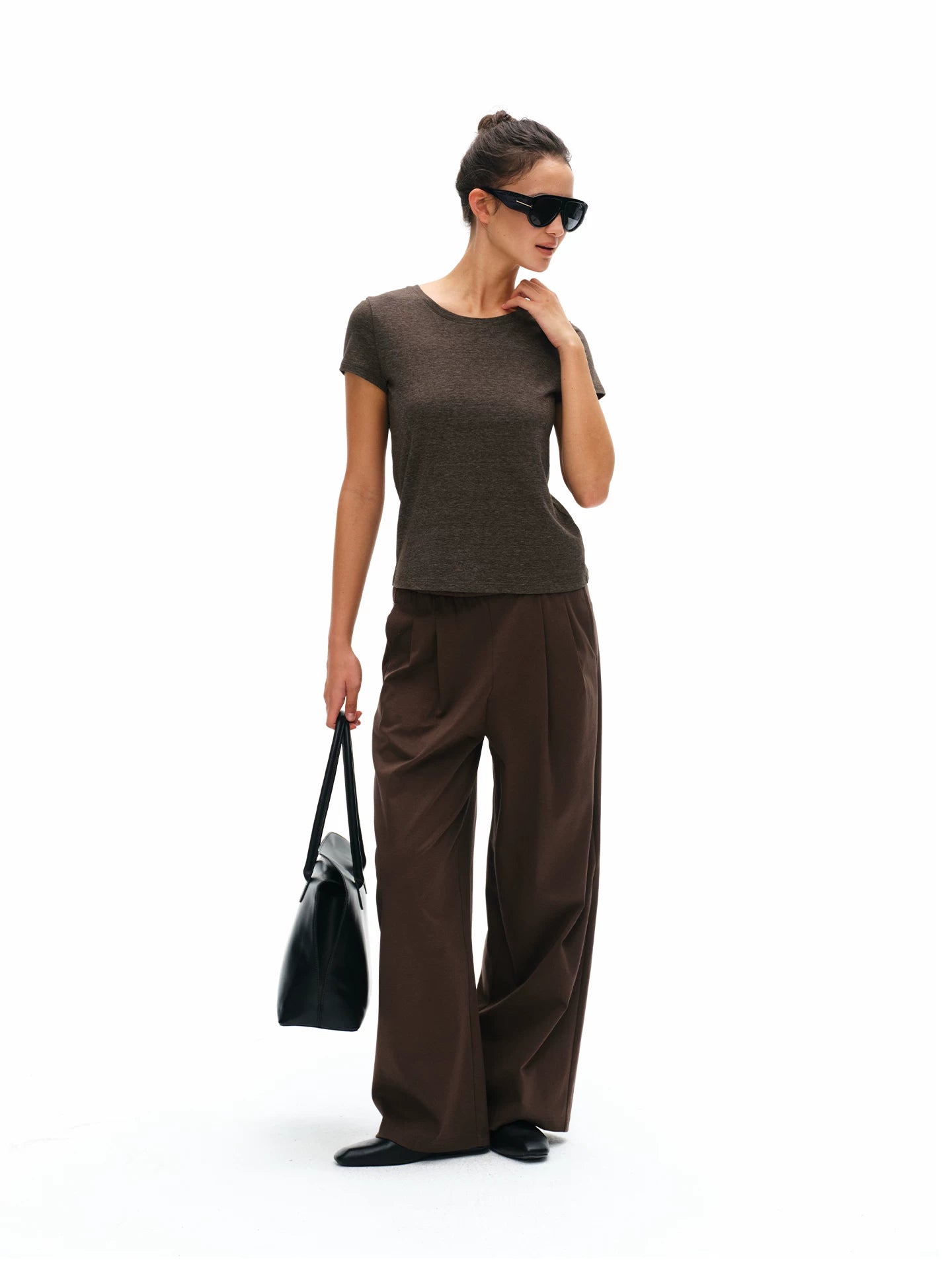 Our Stage 100% pure cotton soft and skin friendly pleated design anti wrinkle loose elastic waistband straight leg sanitary pants for women