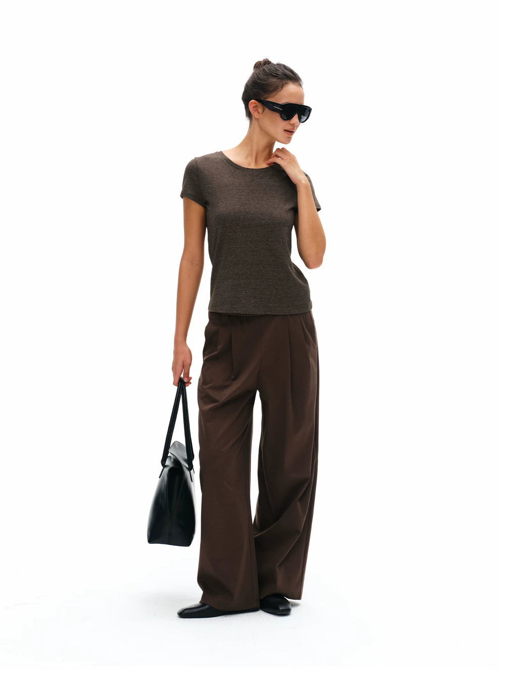 Our Stage 100% pure cotton soft and skin friendly pleated design anti wrinkle loose elastic waistband straight leg sanitary pants for women