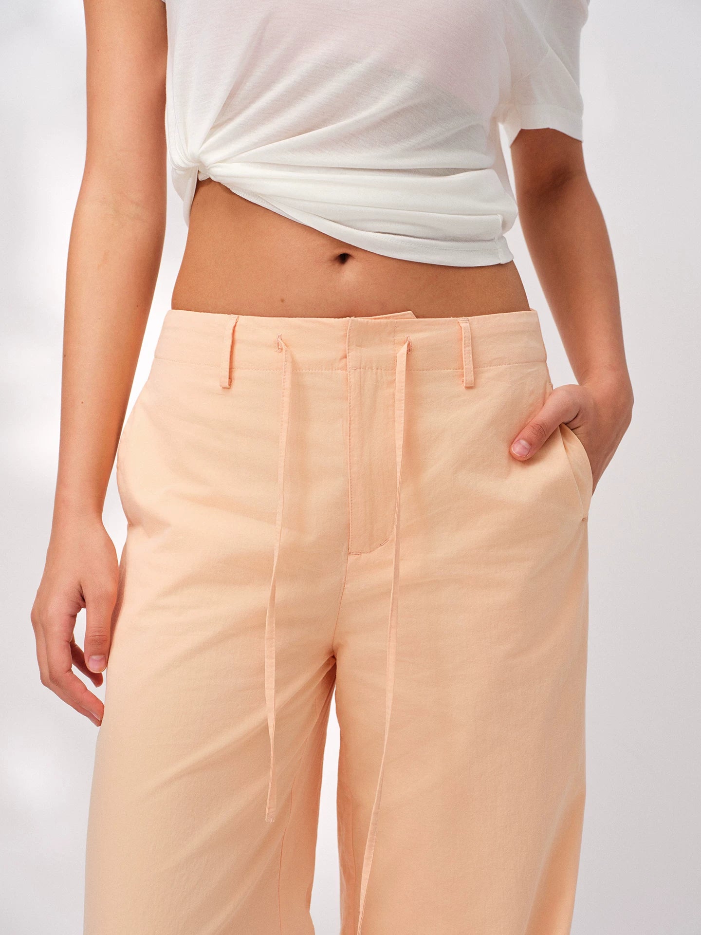 Our Stage: 100% cotton, skin friendly, breathable, sweat absorbing, lightweight, cool, medium low waist, paper like cotton, loose straight leg pants