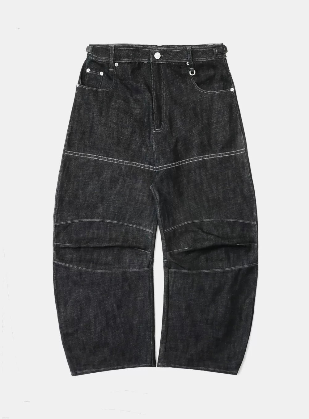 Badblood Women's Vintage Dirty Wash Curved Wide-Leg Jeans
