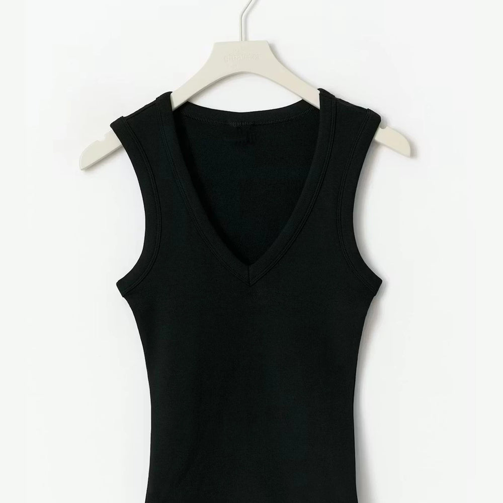 2026 summer new spicy girl deep V-neck simple camisole vest, adjustable breast, versatile and slimming sleeveless top for women