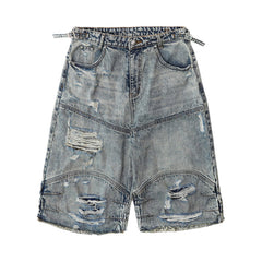 Badblood Women's Vintage Washed Distressed Cropped Straight-Leg Jeans