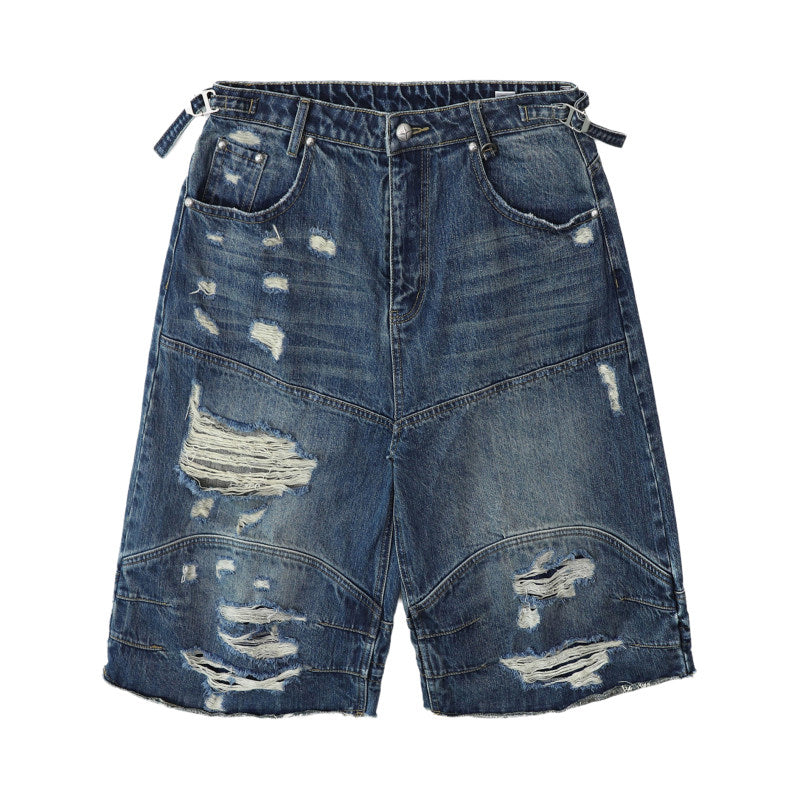 Badblood Women's Vintage Washed Distressed Cropped Straight-Leg Jeans