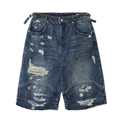 Badblood Women's Vintage Washed Distressed Cropped Straight-Leg Jeans