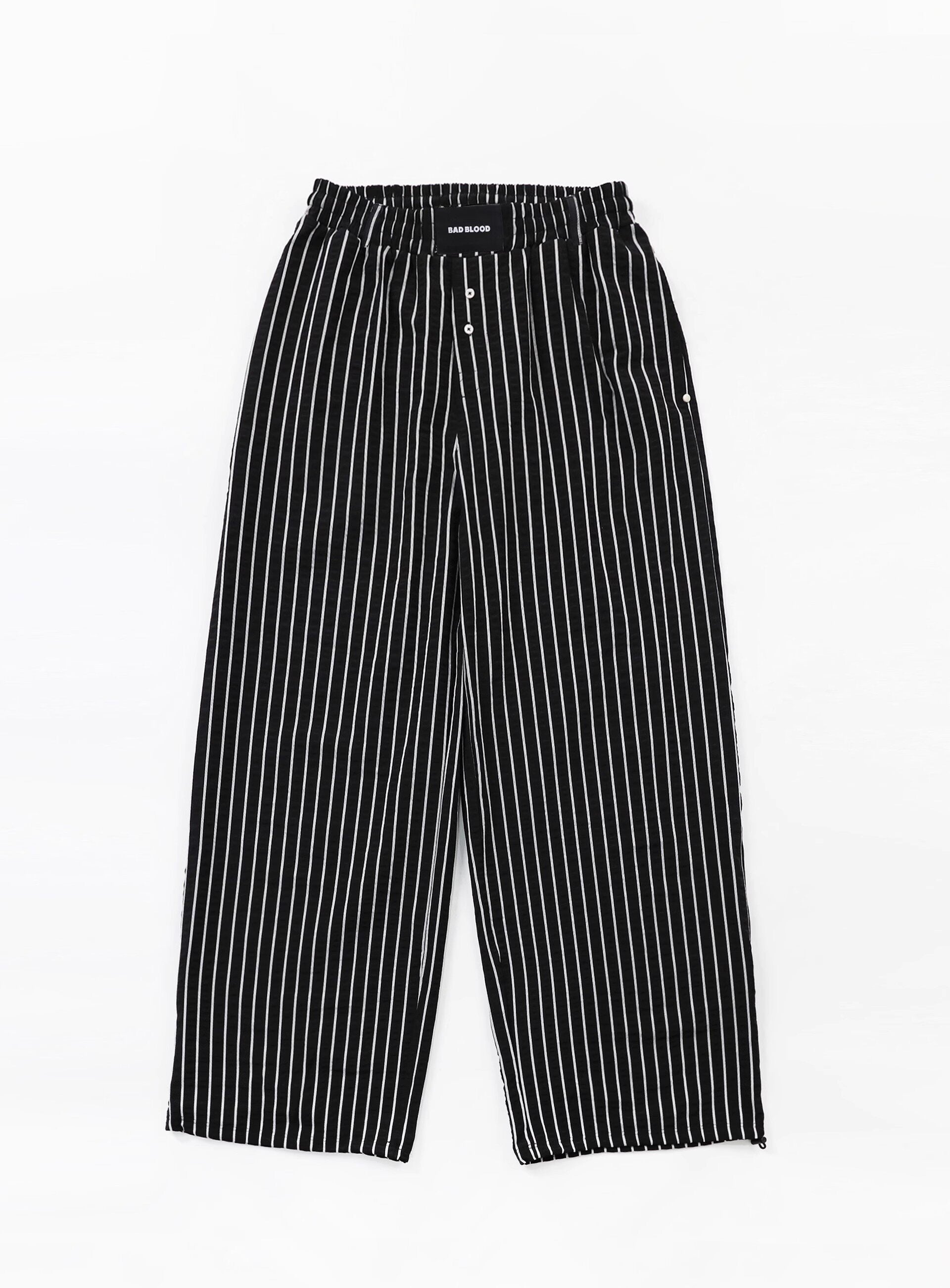 Badblood Women's Vintage Striped Wide-Leg Pants