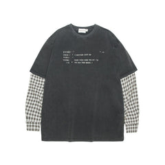 HeyHenry Streetwear Faux Two-Piece Long Sleeve T-Shirt