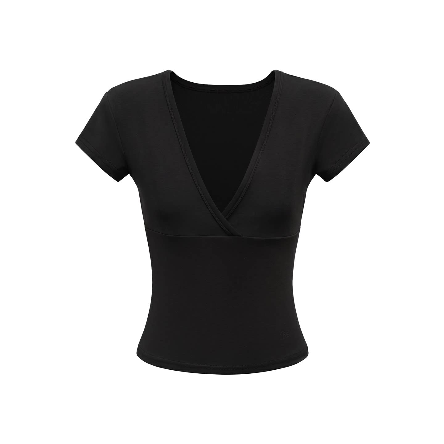 HeyHenry Women's Deep V-Neck Fitted Short Sleeve T-Shirt