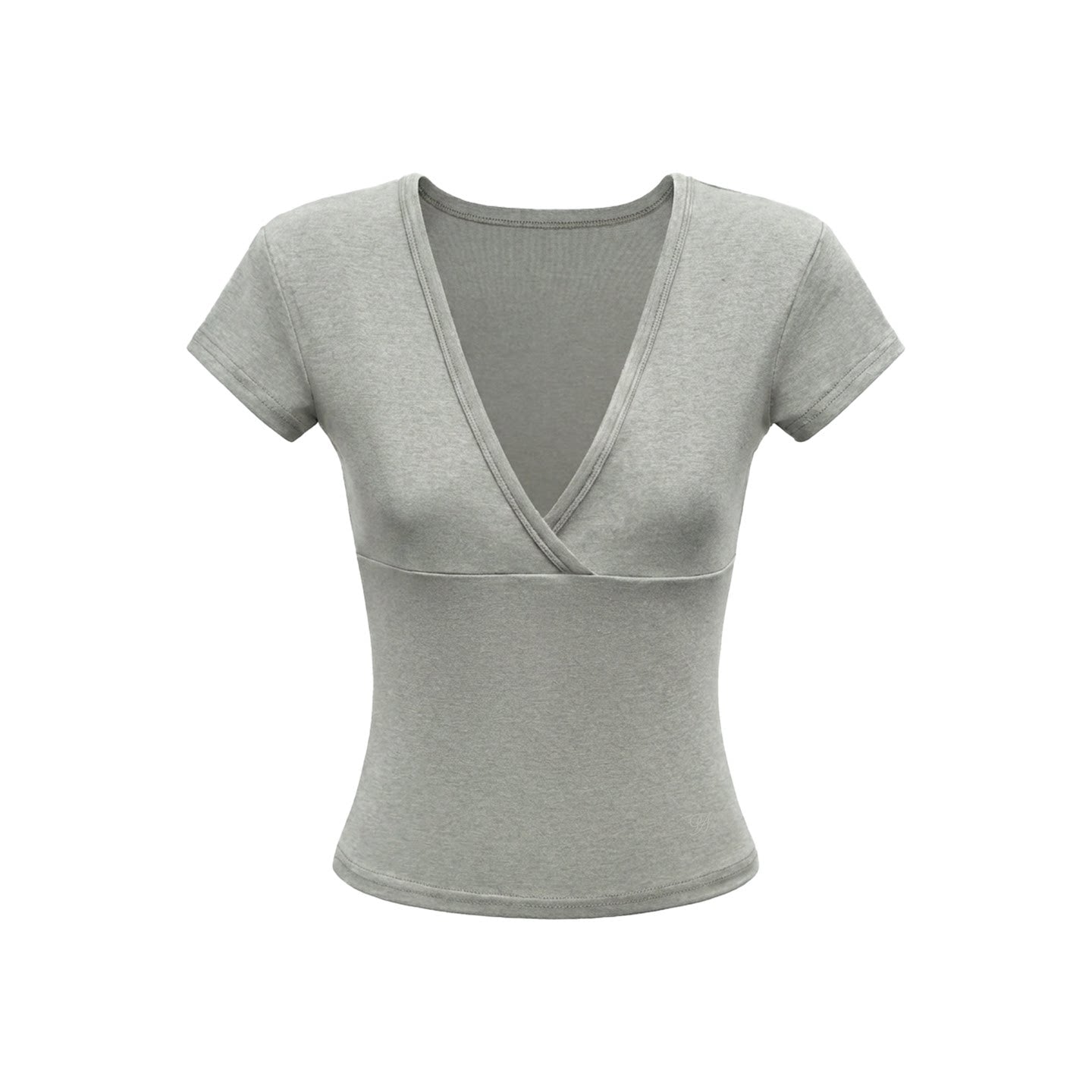 HeyHenry Women's Deep V-Neck Fitted Short Sleeve T-Shirt