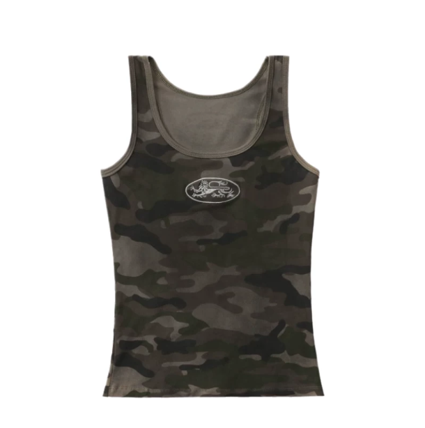 Badblood Women's Vintage Camo Leopard Print Cami Tank Top