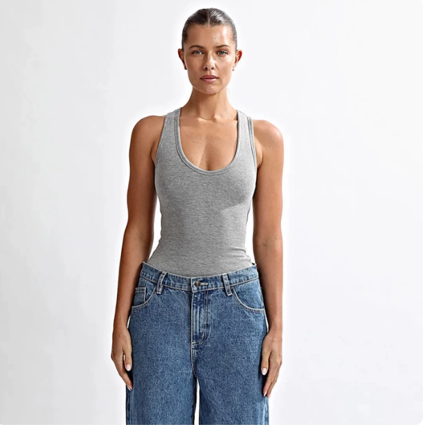 Women's Deep U-Neck Tank Top & Fold-Over Mini Skirt Set